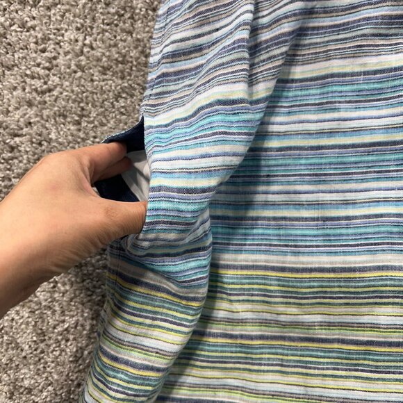 Tommy Bahama Womens Medium Blue Micronesia Striped Linen Sleeveless Shift Dress - Picture 5 of 10